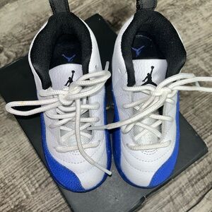 Jordan Kids White and Blue Sneakers